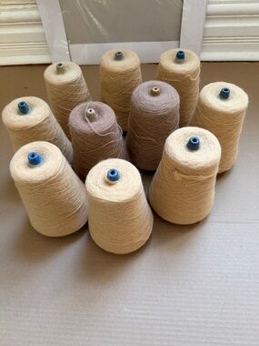 Mohair Assorted Neutral Yarn Cones - Beige & Taupe Set